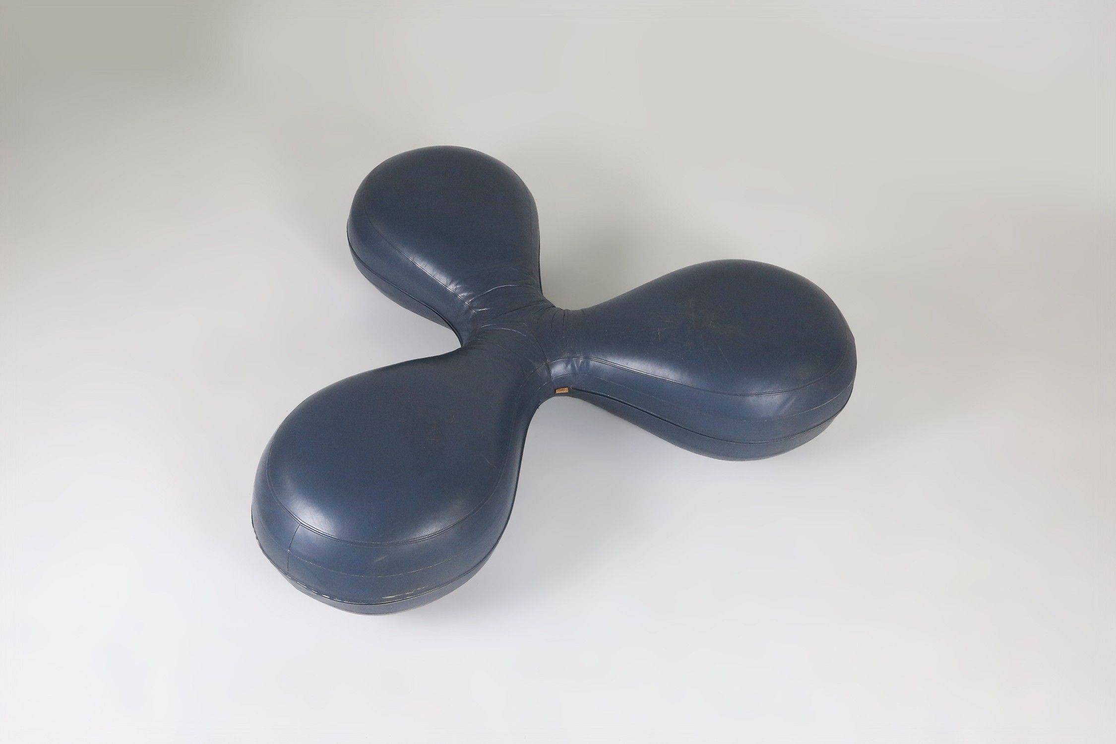 Leather Pouf by Lowie Vermeersch for Durlet, Belgium 1999thumbnail